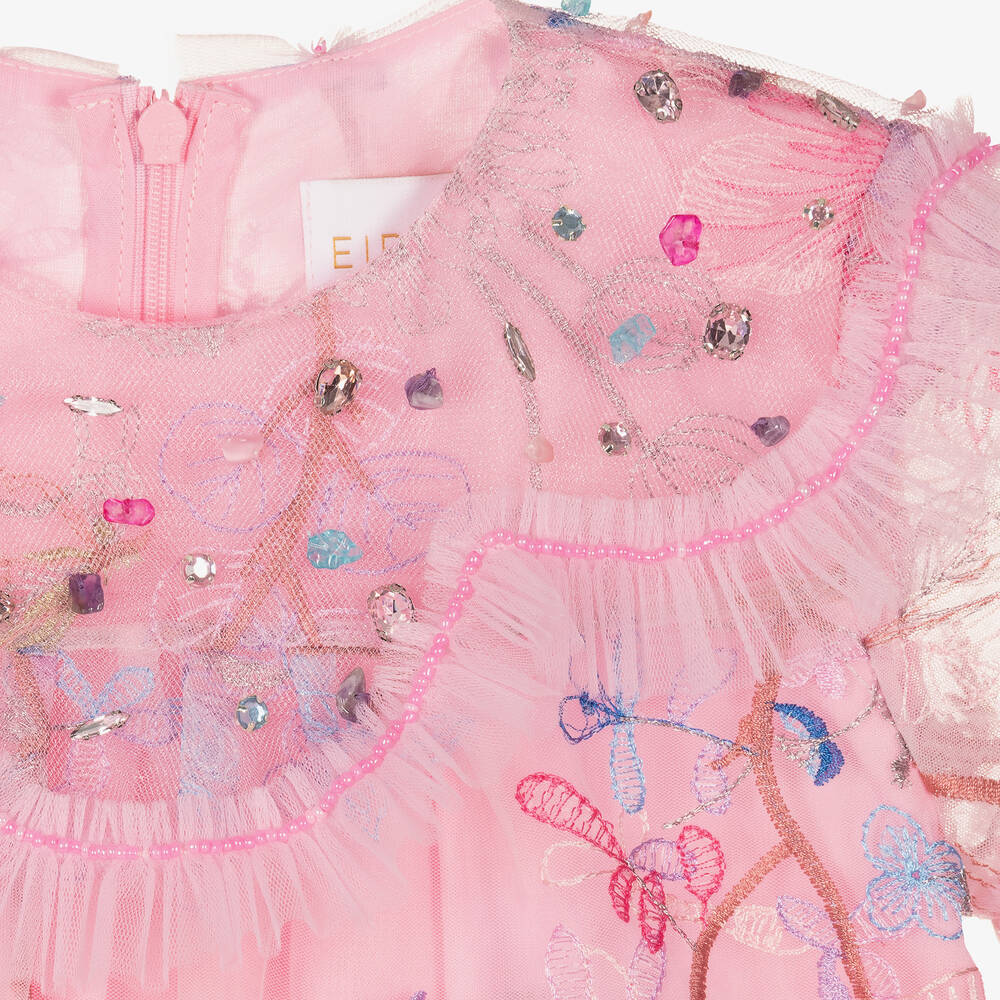 EIRENE-فستان تول مطرز لون زهري | Childrensalon Outlet