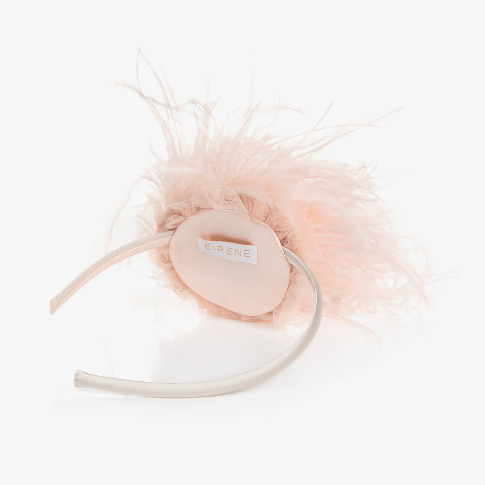 EIRENE-طوق للشعر ريش وتول لون زهري للبنات | Childrensalon Outlet