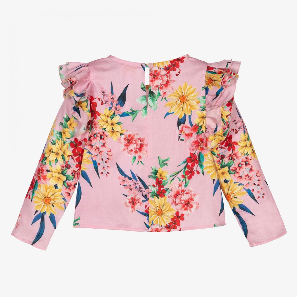 EIRENE-Girls Pink Floral Blouse | Childrensalon Outlet