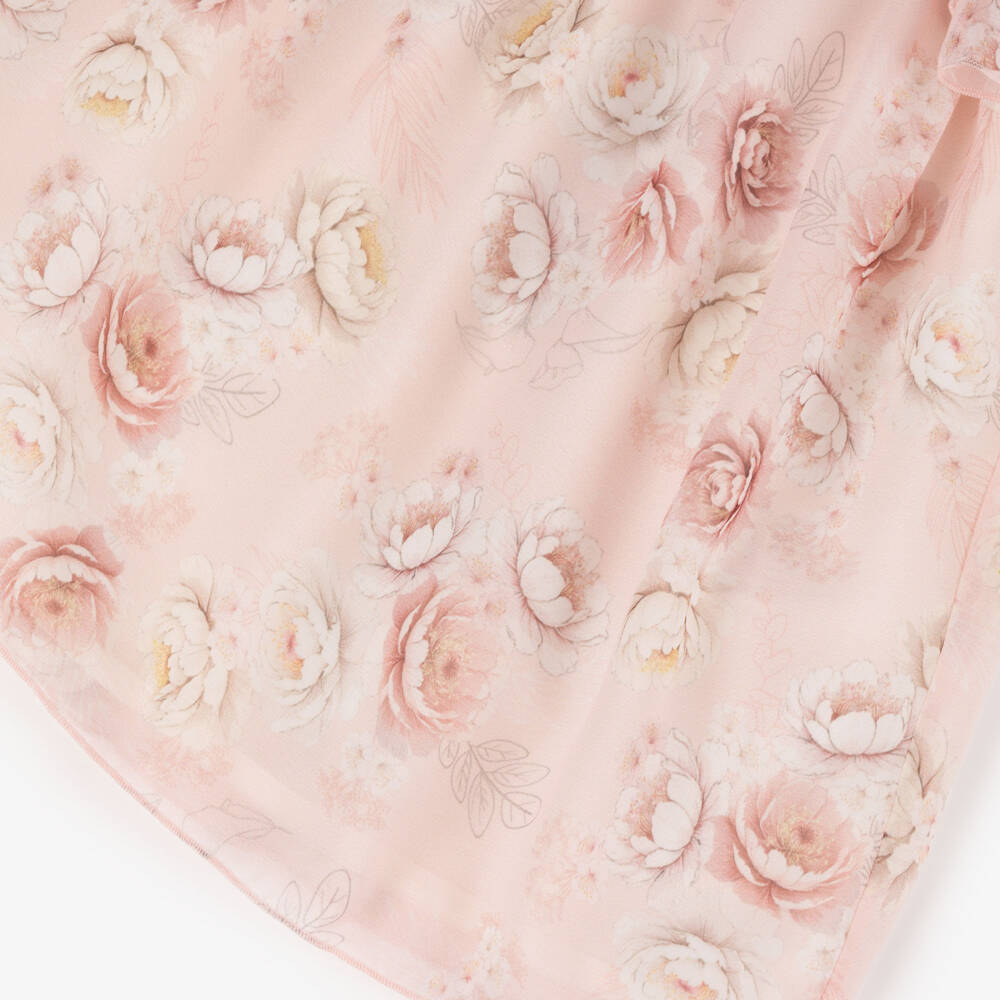 EIRENE-Платье из розового шифона с цветочным узором для девочек | Childrensalon Outlet