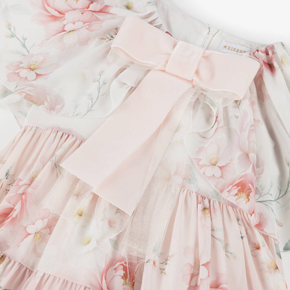 EIRENE-فستان كاب شيفون وردي مزهر للبنات | Childrensalon Outlet