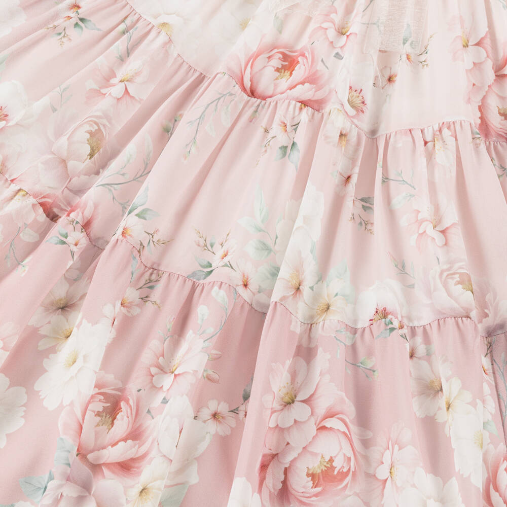 EIRENE-فستان كاب شيفون وردي مزهر للبنات | Childrensalon Outlet