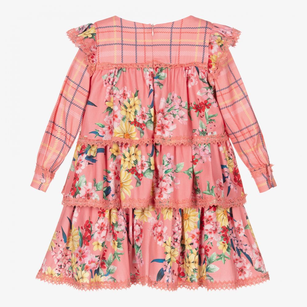 EIRENE-فستان قطن لون زهري بطبعة ورود | Childrensalon Outlet