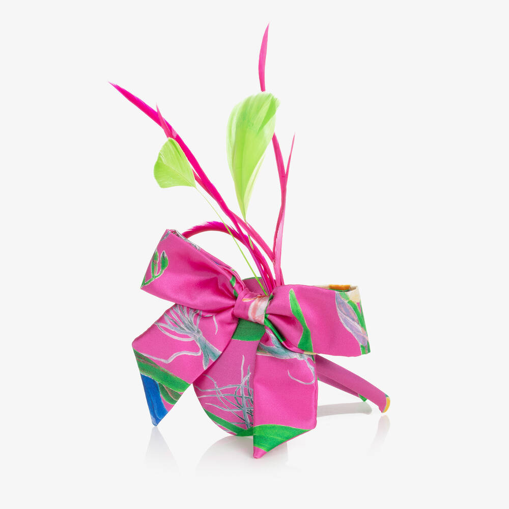 EIRENE-طوق للشعر حرير لون زهري فيوشيا للبنات | Childrensalon Outlet