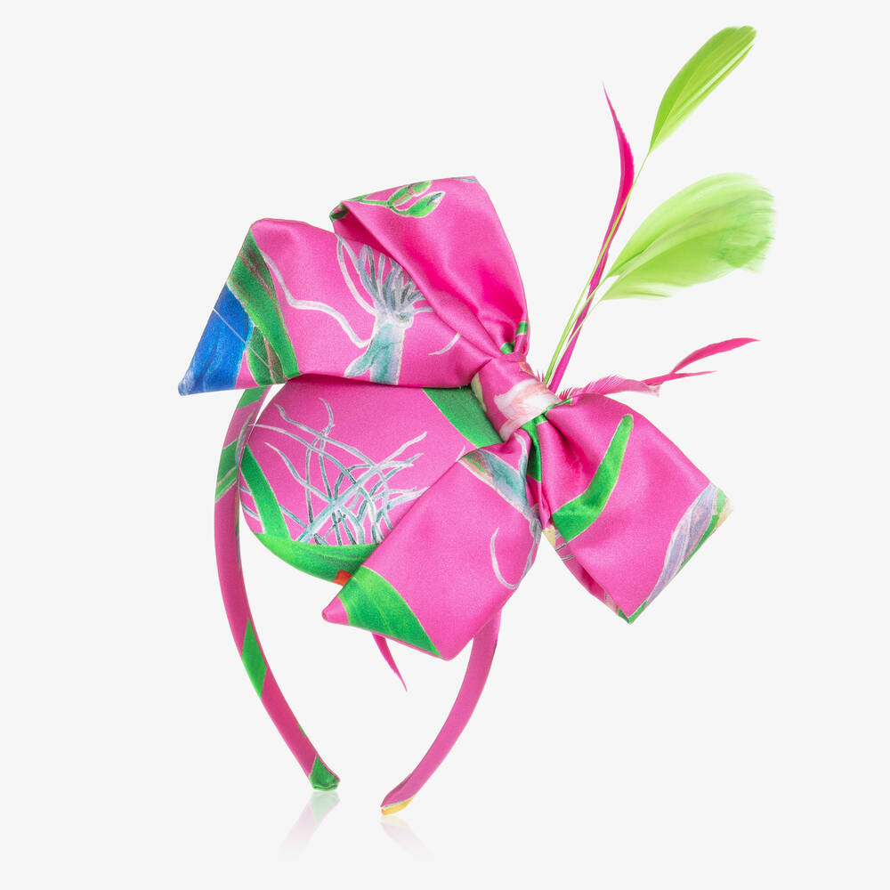 EIRENE - Girls Pink Floral Fascinator Hairband | Childrensalon