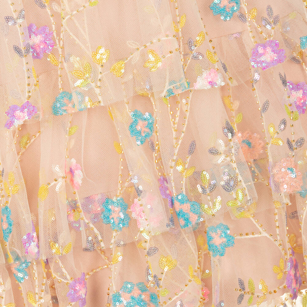 EIRENE-فستان تول مطرز بورود لون زهري | Childrensalon Outlet