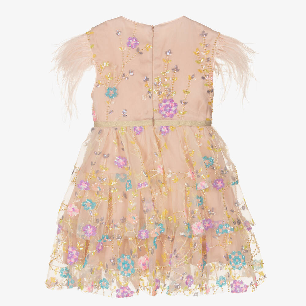 EIRENE-فستان تول مطرز بورود لون زهري | Childrensalon Outlet