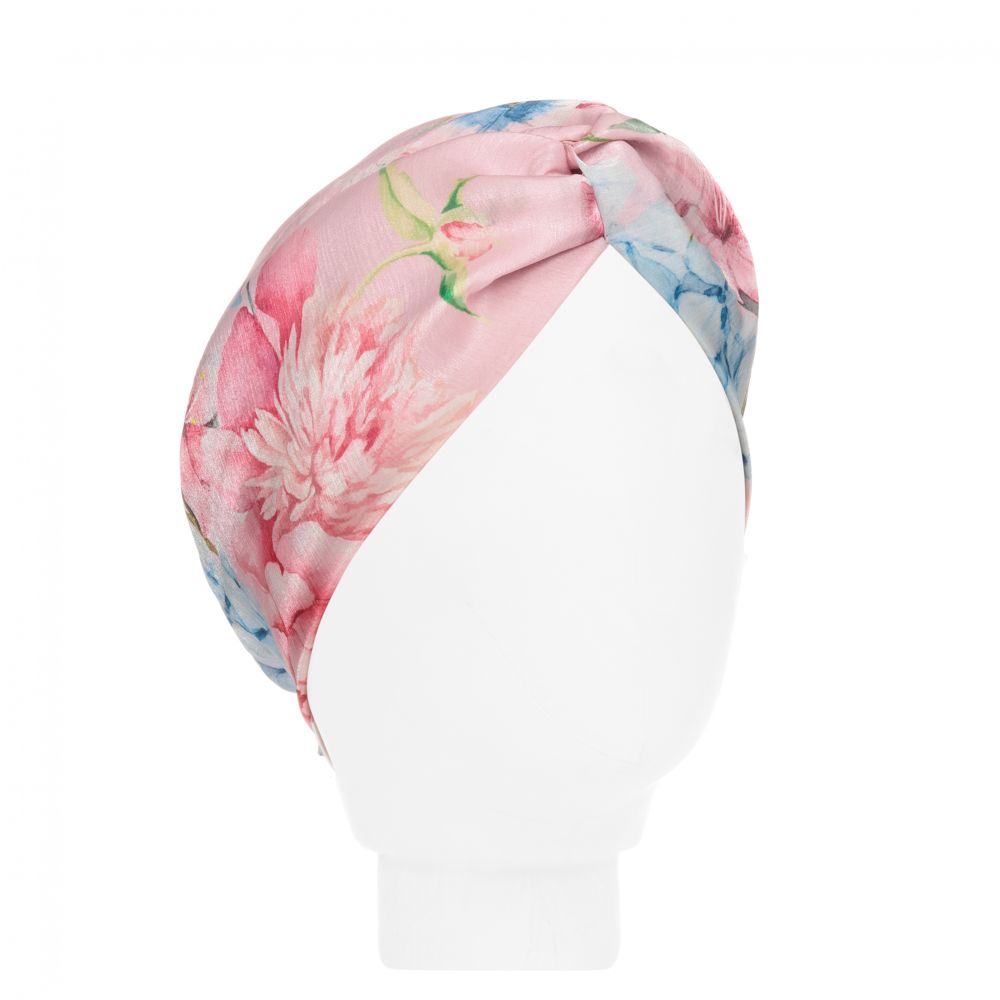 EIRENE-Girls Pink Floral Turban  | Childrensalon Outlet