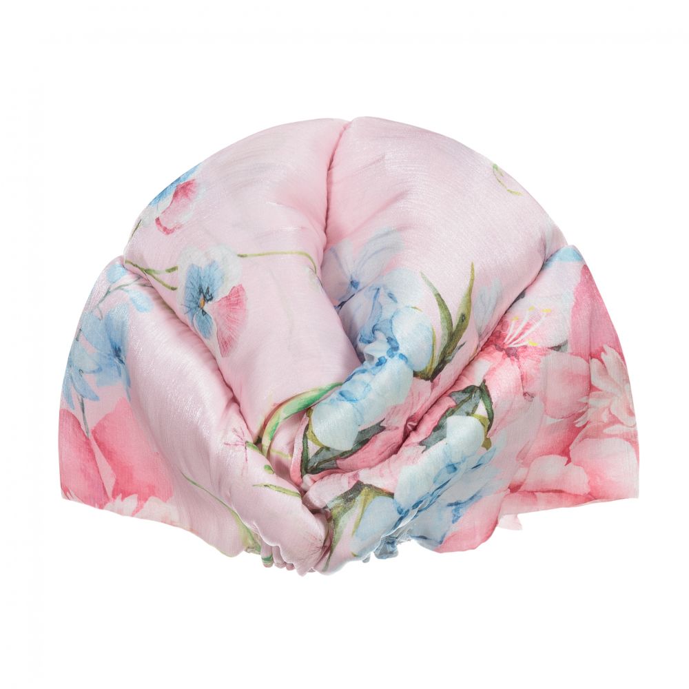 EIRENE-Girls Pink Floral Turban  | Childrensalon Outlet