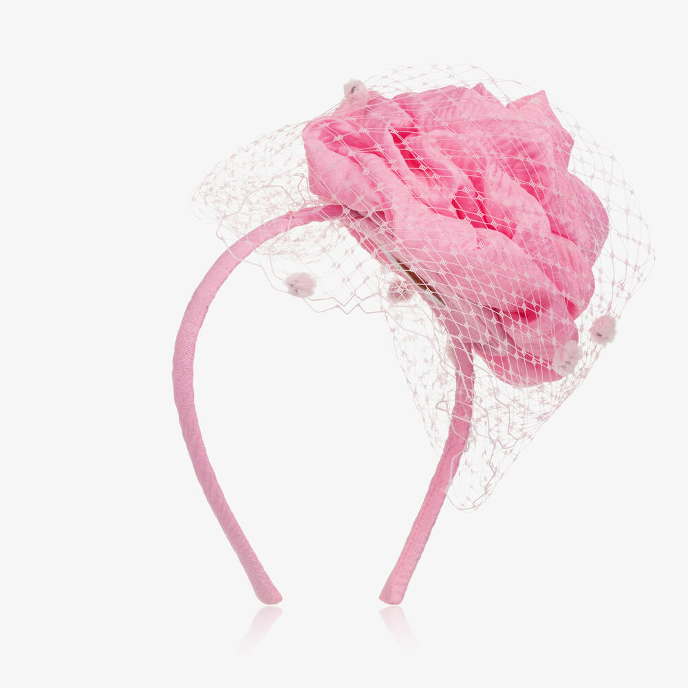 EIRENE-Girls Pink Flower Fascinator Hairband | Childrensalon Outlet