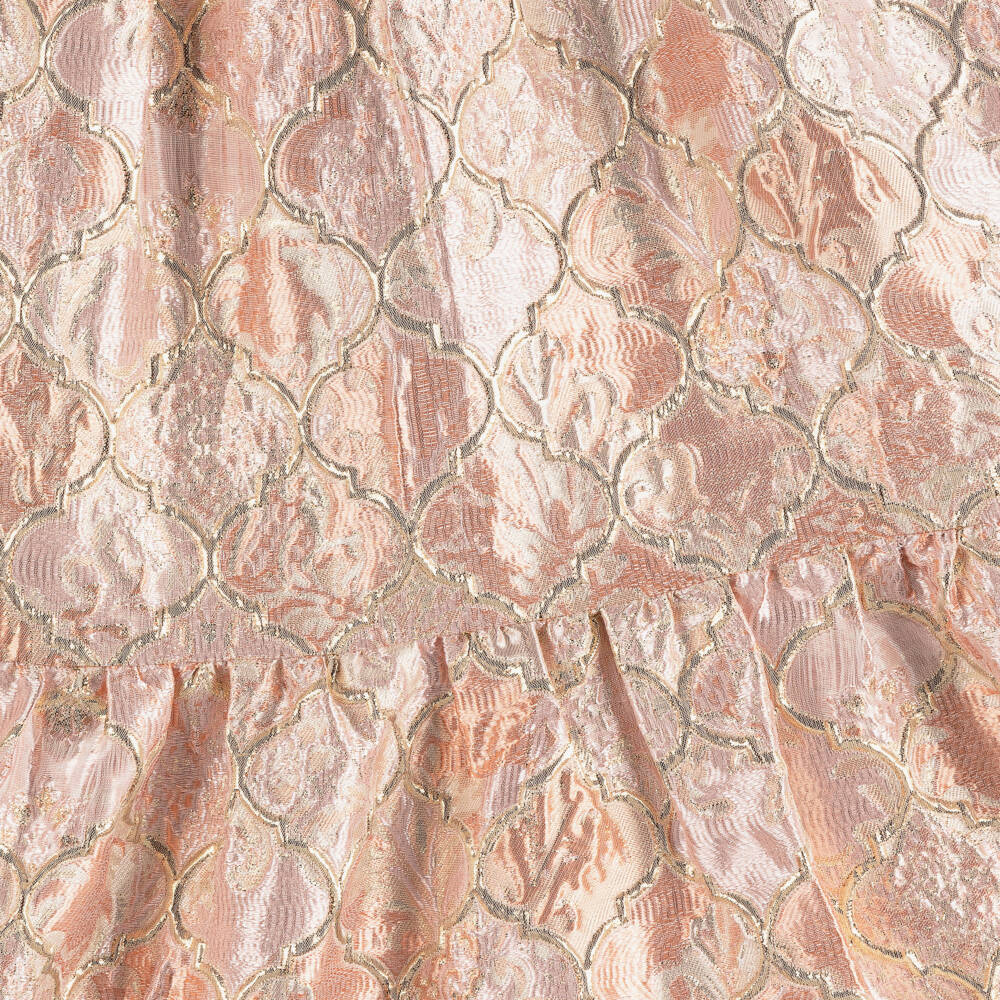 EIRENE-Girls Pink & Gold Brocade Dress | Childrensalon Outlet