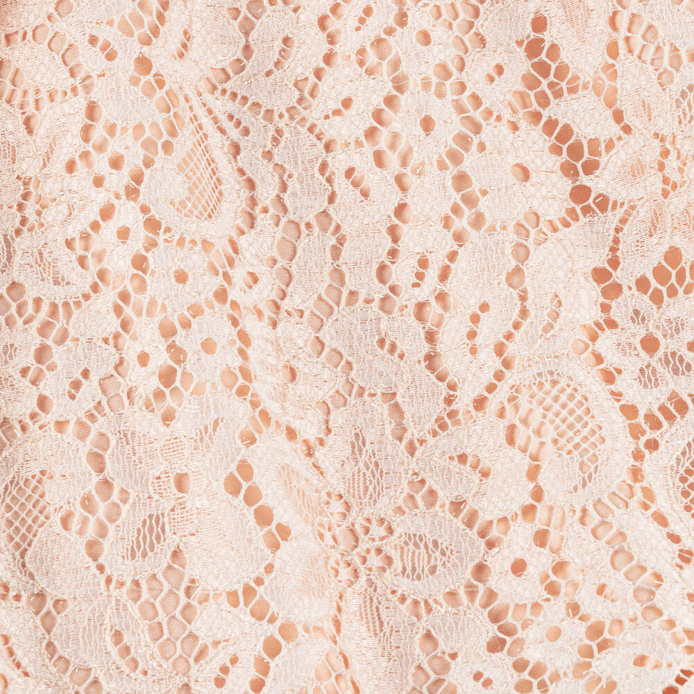 EIRENE-Girls Pink Lace & Chiffon Bow Dress | Childrensalon Outlet