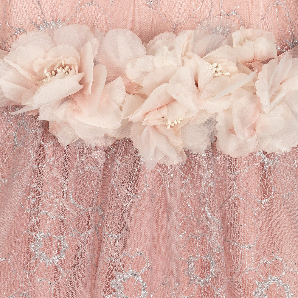 EIRENE-Girls Pink Lace Dress | Childrensalon Outlet