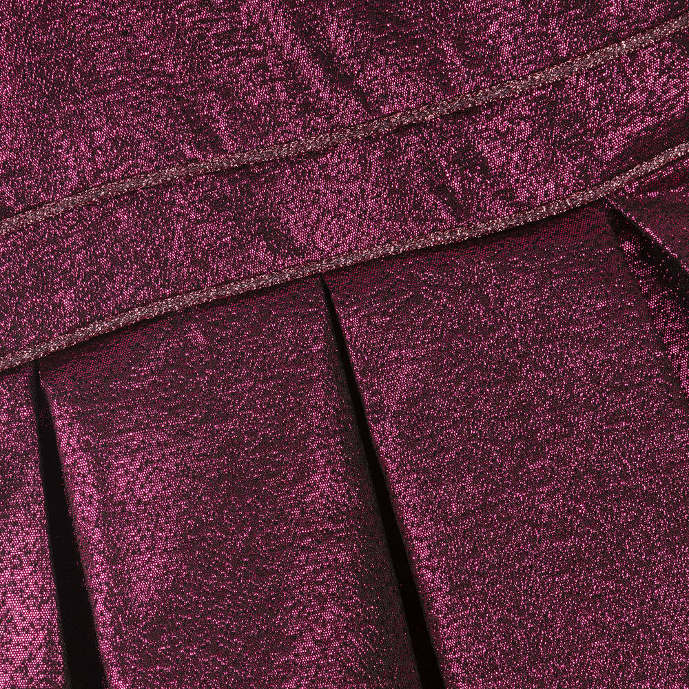EIRENE-Girls Pink Lamé Pleated Dress | Childrensalon Outlet