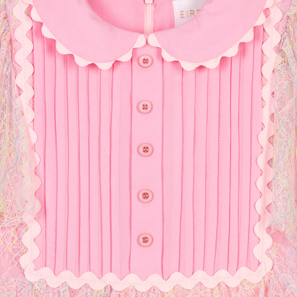 EIRENE-Girls Pink Layered Lace Dress | Childrensalon Outlet