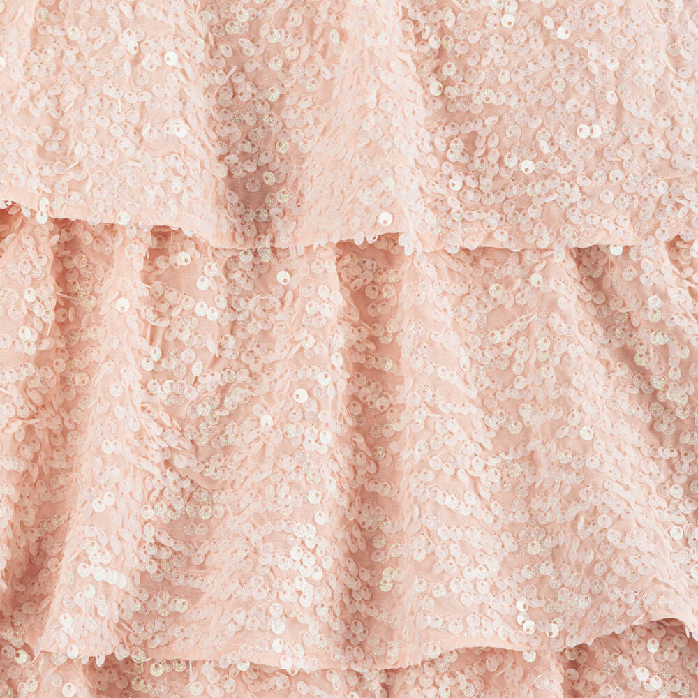 EIRENE-Girls Pink Layered Sequin Gown | Childrensalon Outlet