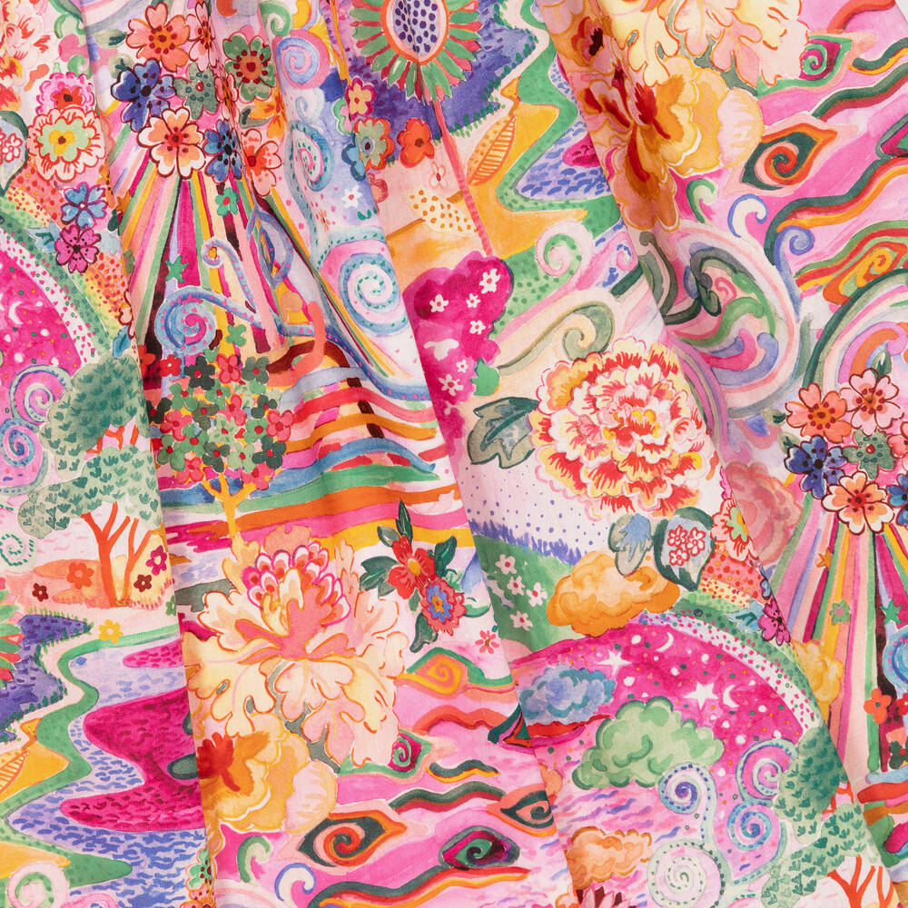 EIRENE-Girls Pink Liberty Print Cotton Dress | Childrensalon Outlet