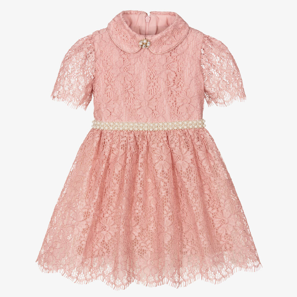 EIRENE - Girls Pink Pearl Dress | Childrensalon