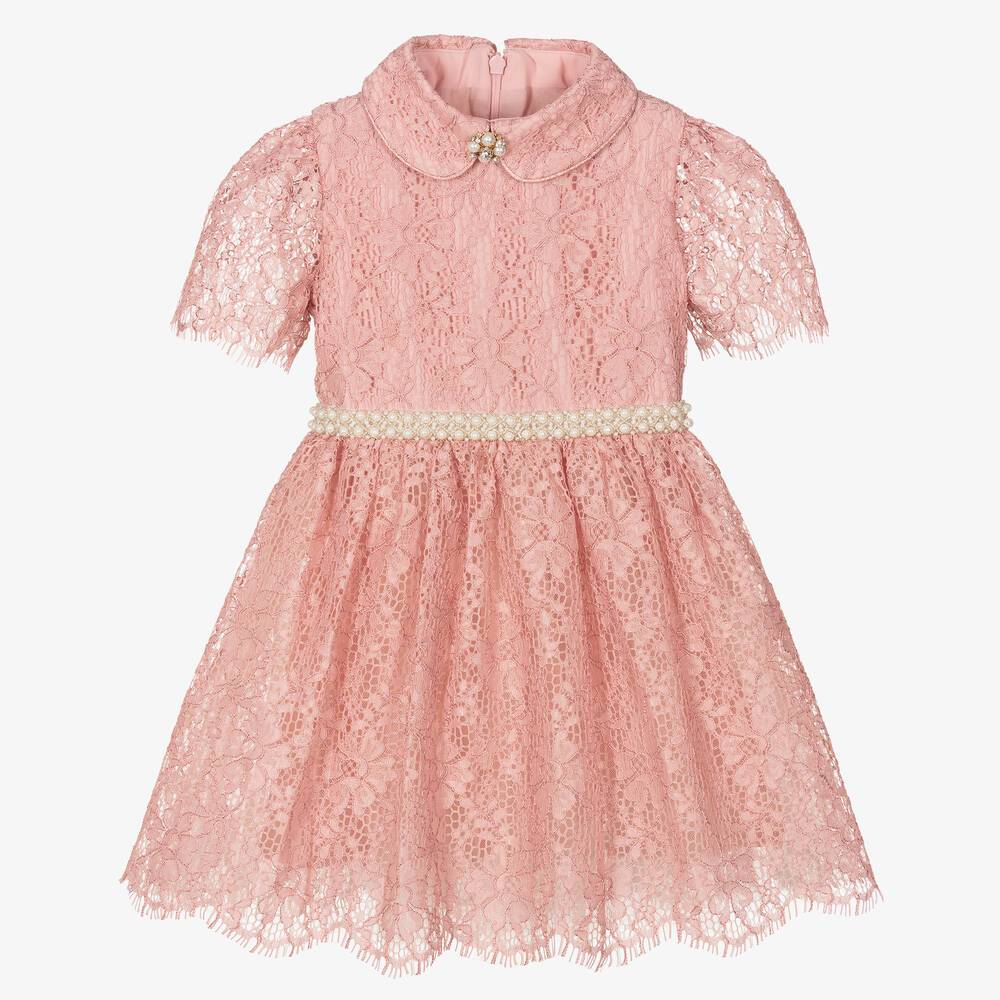 EIRENE - Rosa Kleid mit Perlen für Mädchen | Childrensalon