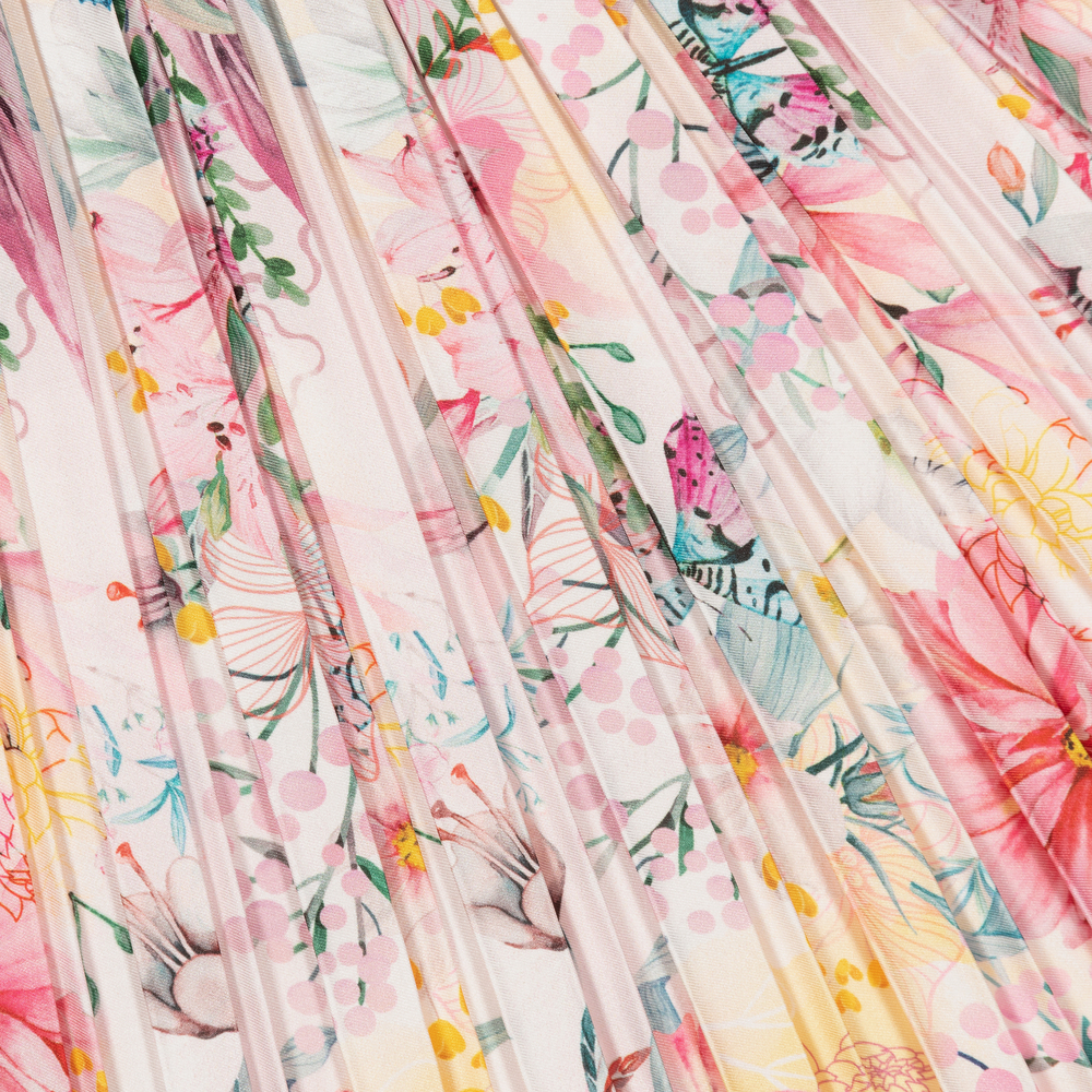 EIRENE-تنورة ساتان بكسرات لون زهري | Childrensalon Outlet