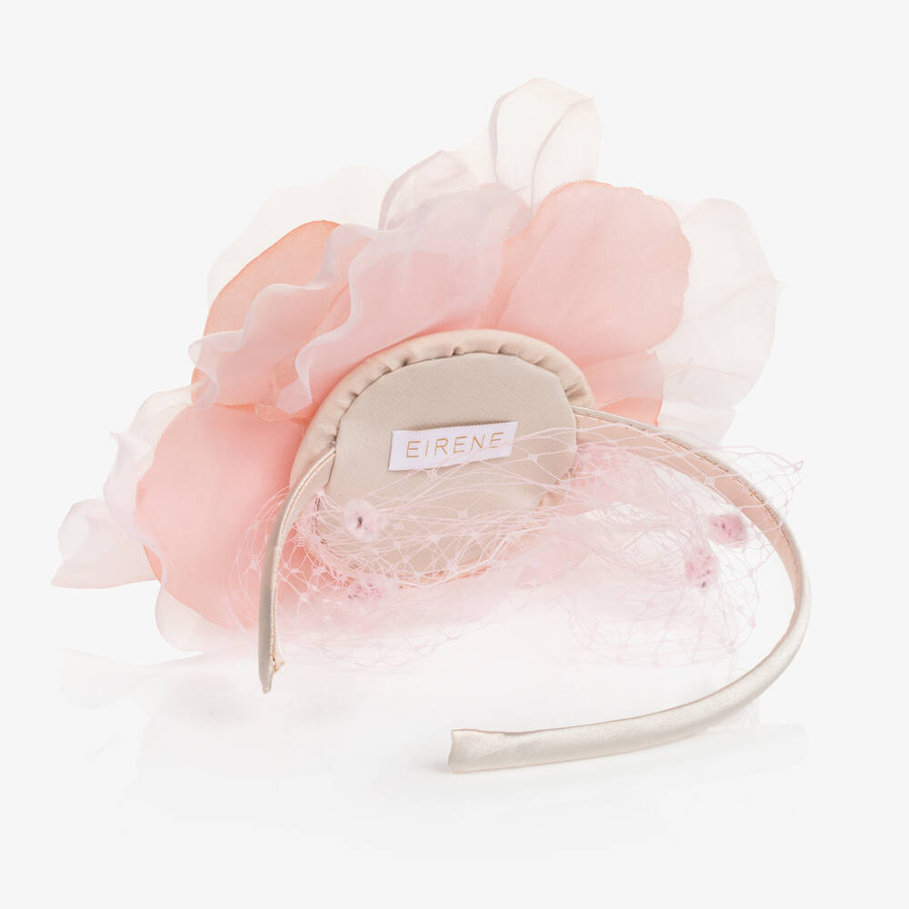 EIRENE-Girls Pink Rose Fascinator Hairband | Childrensalon Outlet