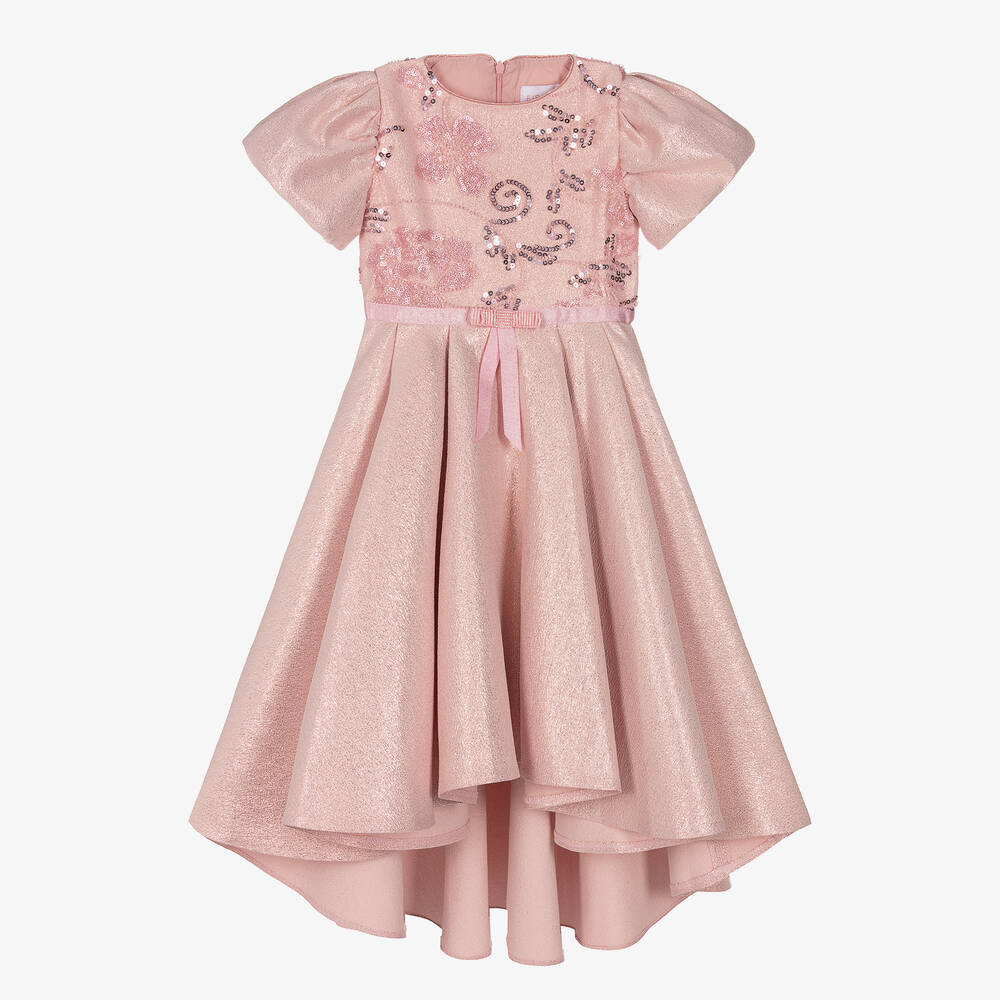 EIRENE - Rosa Kleid mit Pailletten und Perlen | Childrensalon