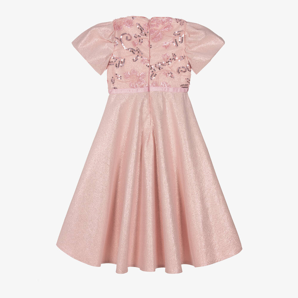EIRENE-Розовое платье с пайетками и бисером | Childrensalon Outlet