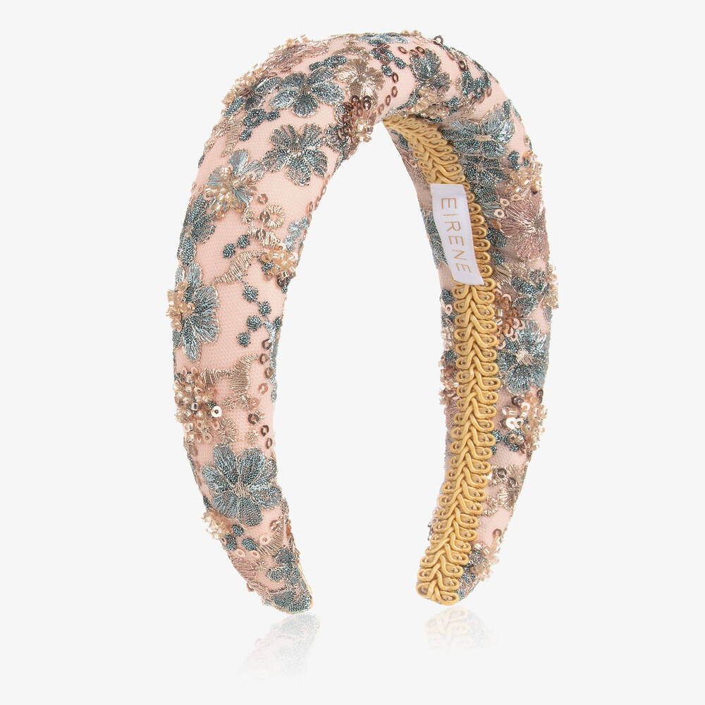 EIRENE - Girls Pink Sequin Padded Hairband | Childrensalon