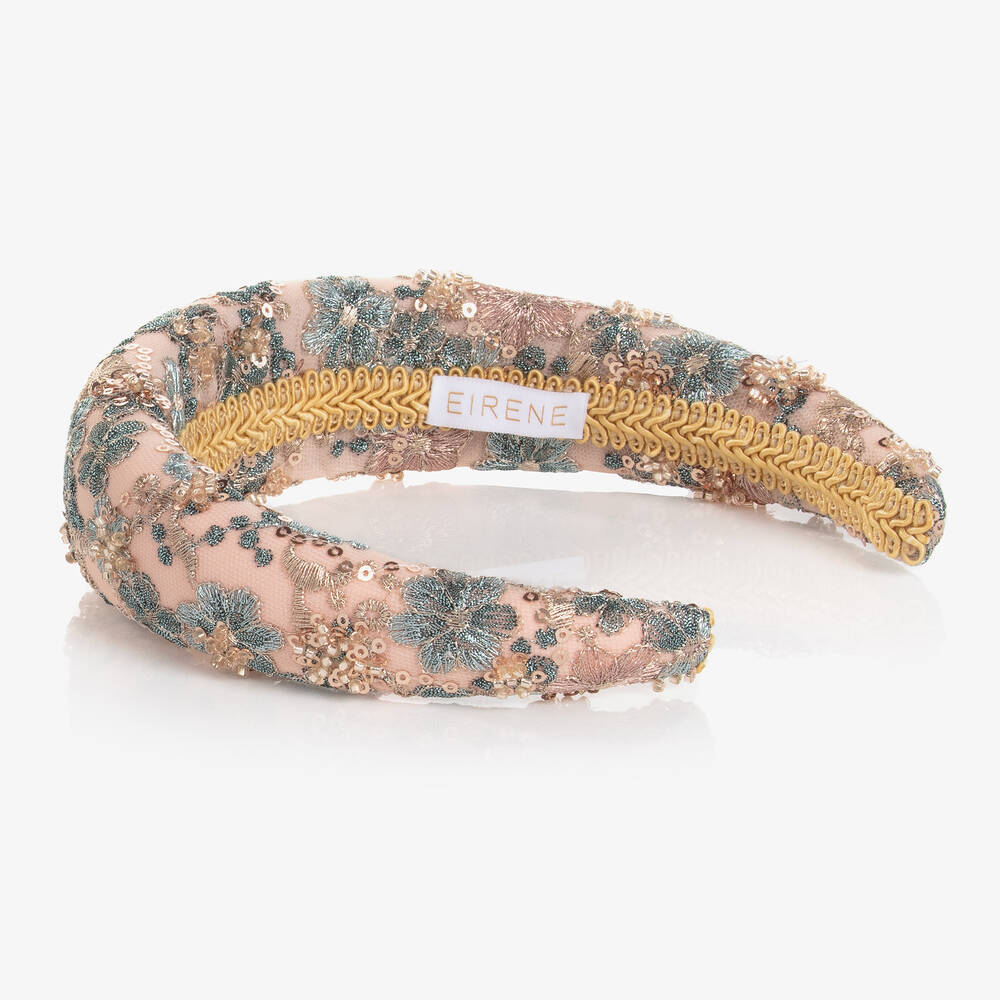 EIRENE-Girls Pink Sequin Padded Hairband | Childrensalon Outlet