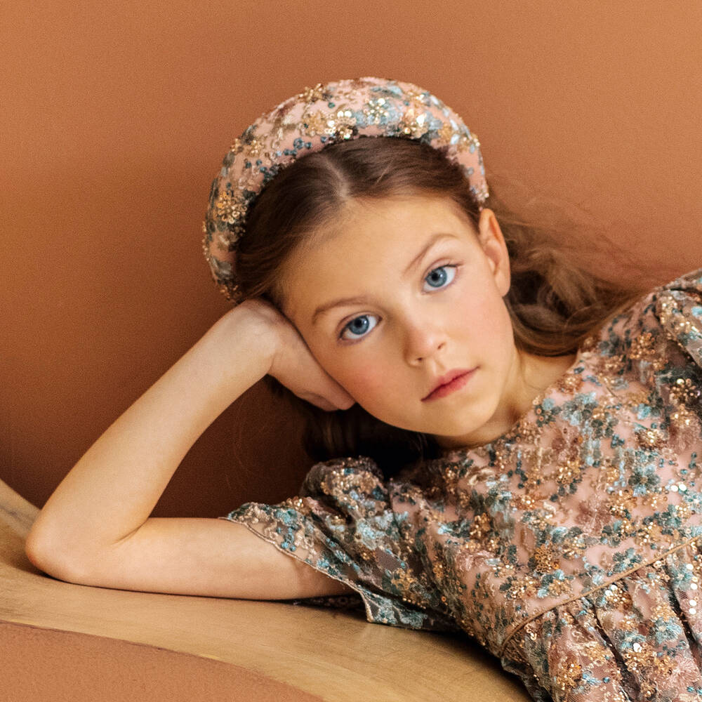 EIRENE-Girls Pink Sequin Padded Hairband | Childrensalon Outlet