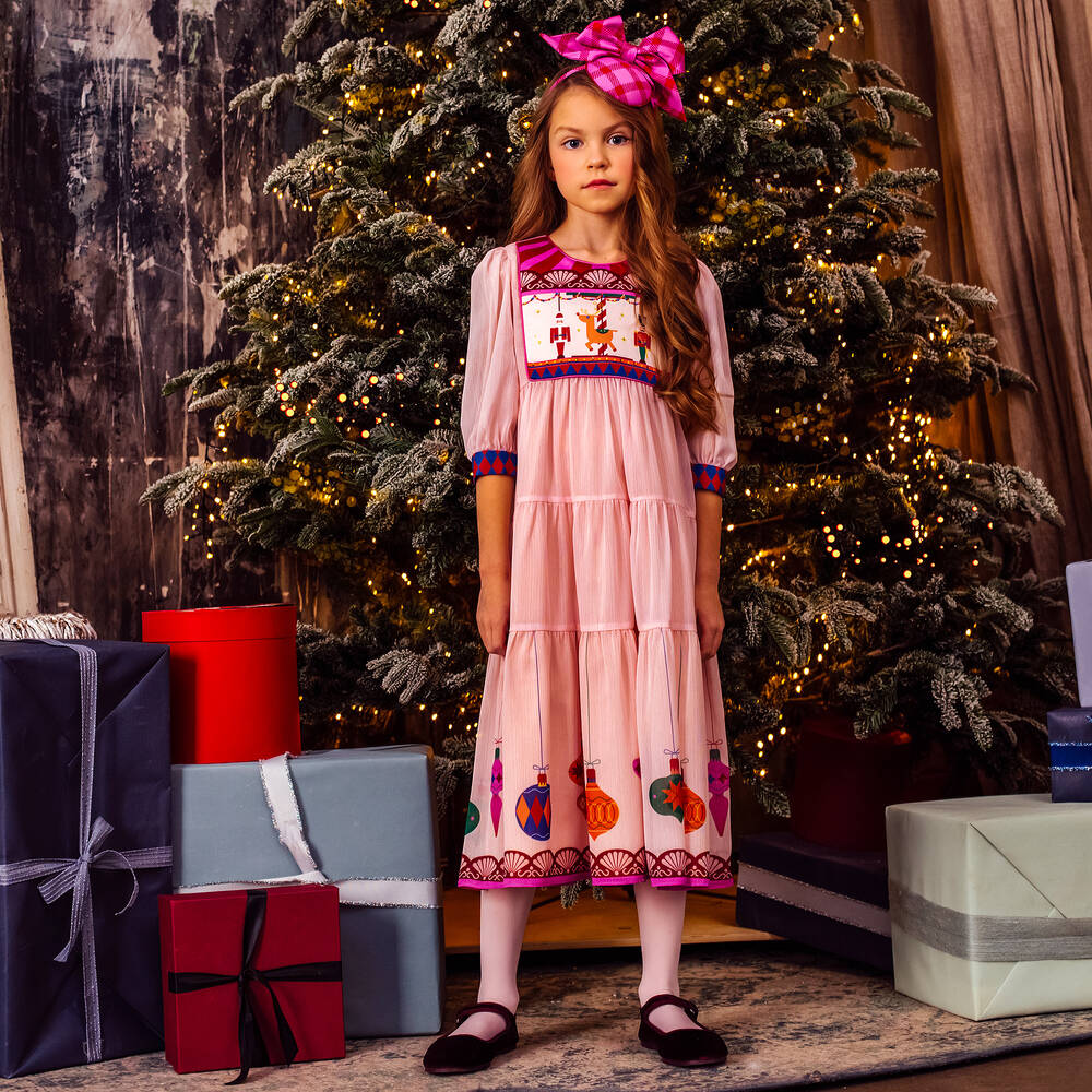 EIRENE-Розовое новогоднее платье с блестками | Childrensalon Outlet