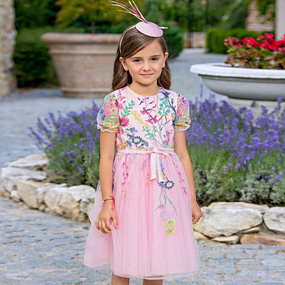 EIRENE-Розовое платье из тюля для девочек | Childrensalon Outlet