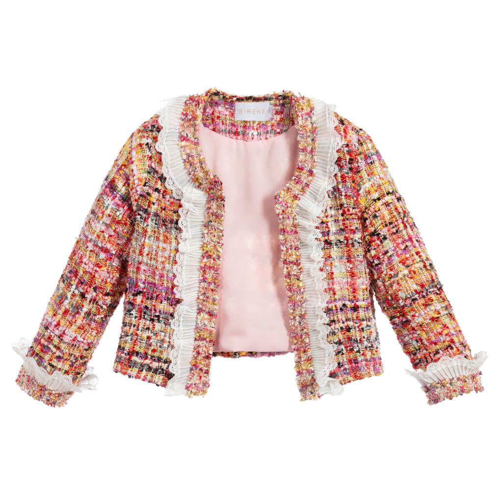 EIRENE - Blazer rose en tweed Fille  | Childrensalon