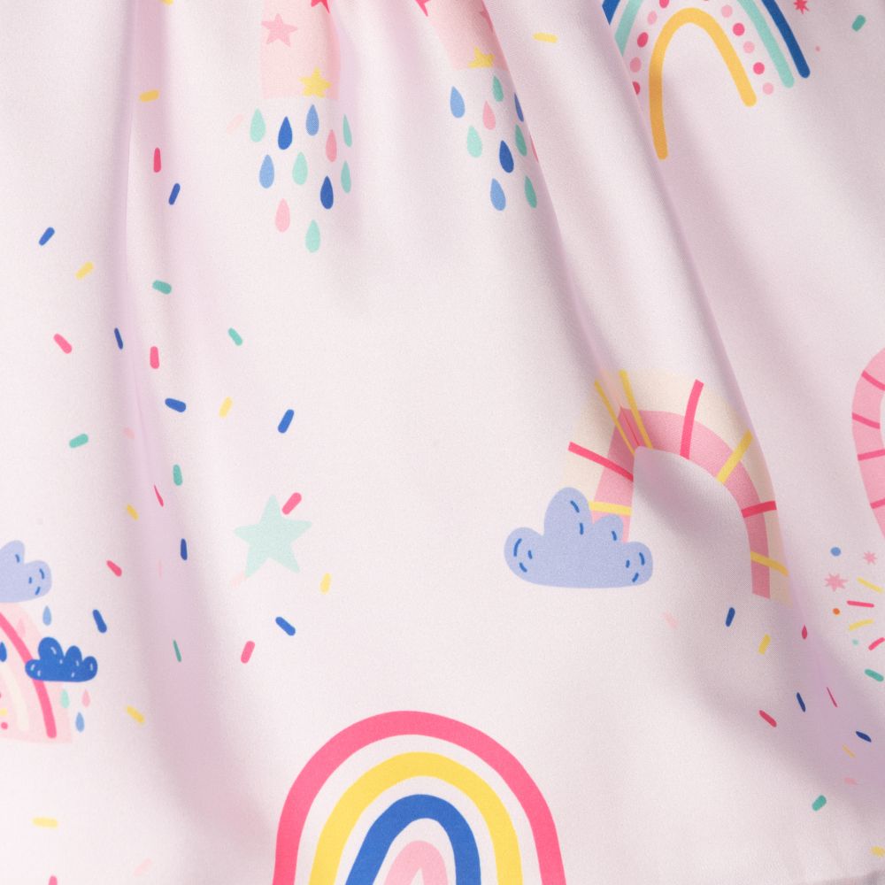 EIRENE-Girls Pink Unicorn Satin Dress | Childrensalon Outlet