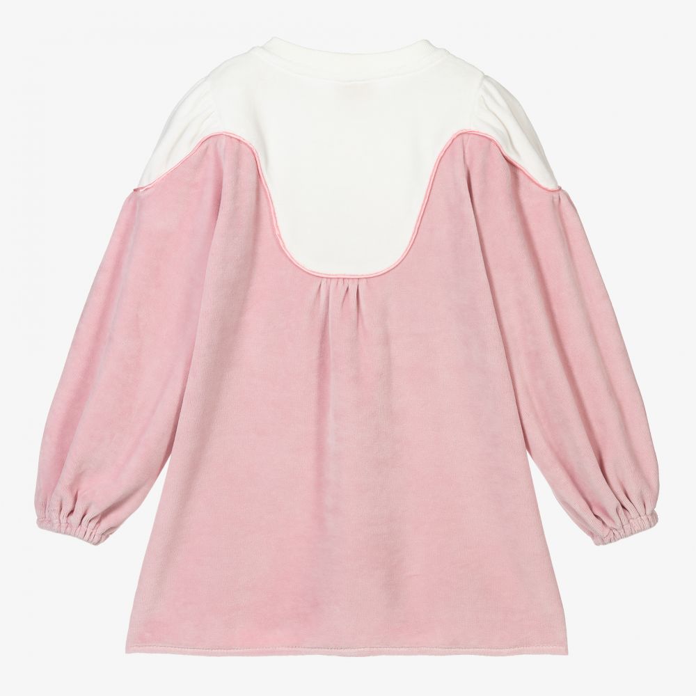 EIRENE Girls Pink Velour Dress Childrensalon Outlet