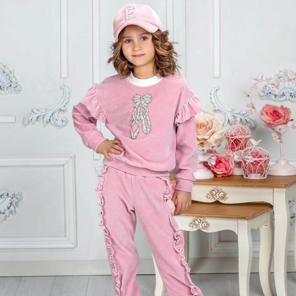 Baby girl velour tracksuit on sale