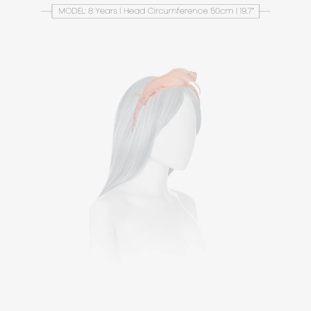EIRENE-Girls Pink Velvet & Faux Feather Hairband | Childrensalon Outlet