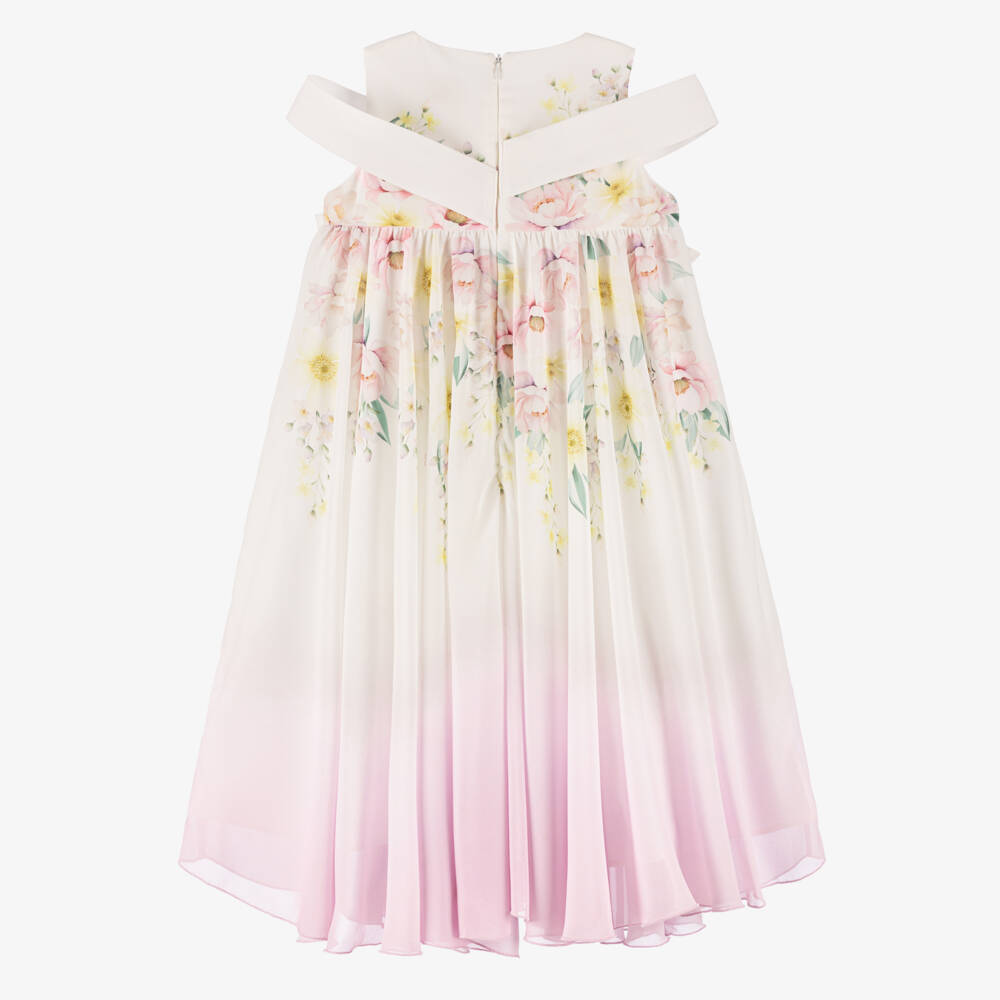 EIRENE-أناقة الفتيات باللون الوردي والأبيض مع فيونكة | Childrensalon Outlet