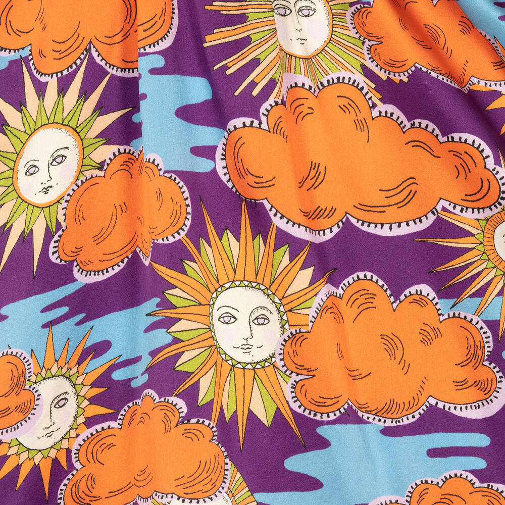 EIRENE-Girls Purple & Orange Silk Dress | Childrensalon Outlet