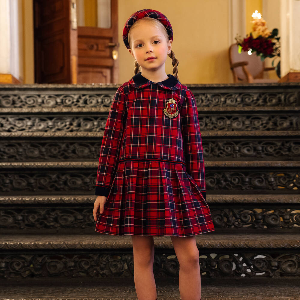 Red tartan shop dress kids