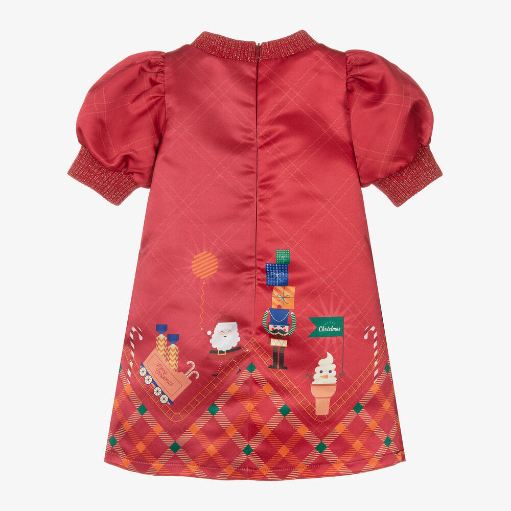 EIRENE-Girls Red Satin Festive Dress | Childrensalon Outlet
