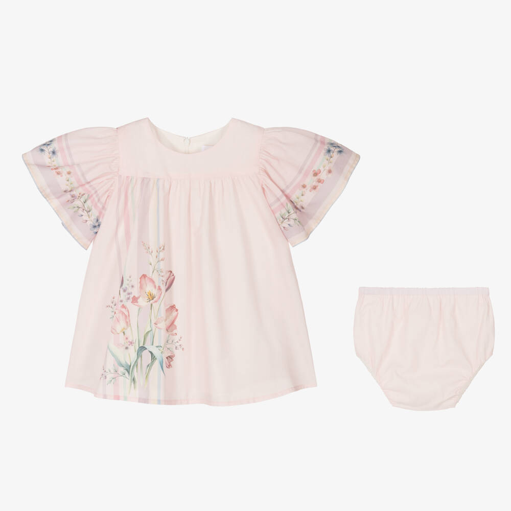 EIRENE-Girls Rosy Cotton Blooms Dress | Childrensalon Outlet