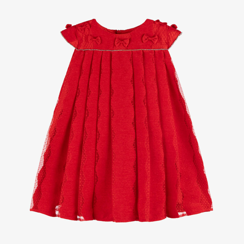 EIRENE-Girls Scarlet Bow Adorned Dress | Childrensalon Outlet