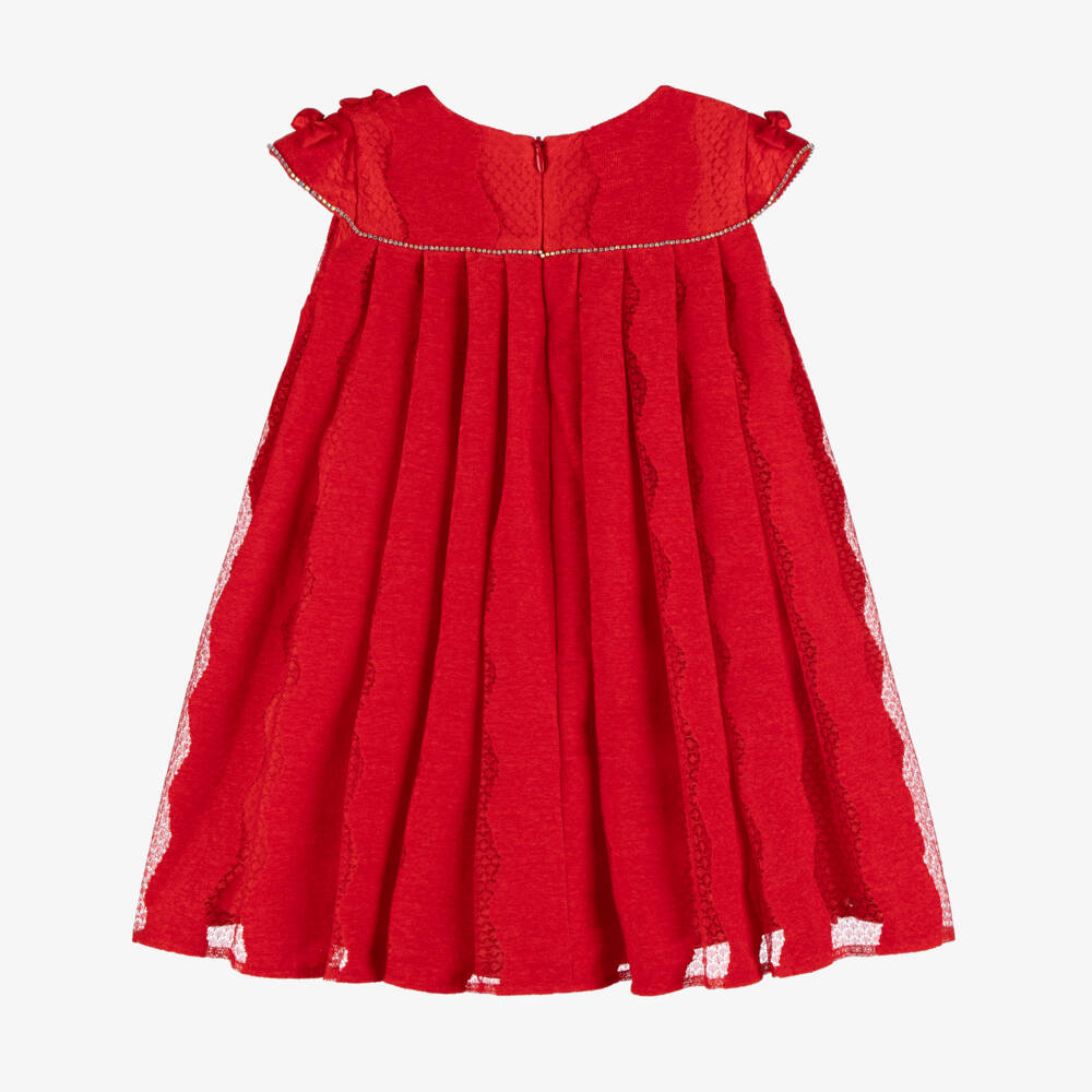 EIRENE-Girls Scarlet Bow Adorned Dress | Childrensalon Outlet