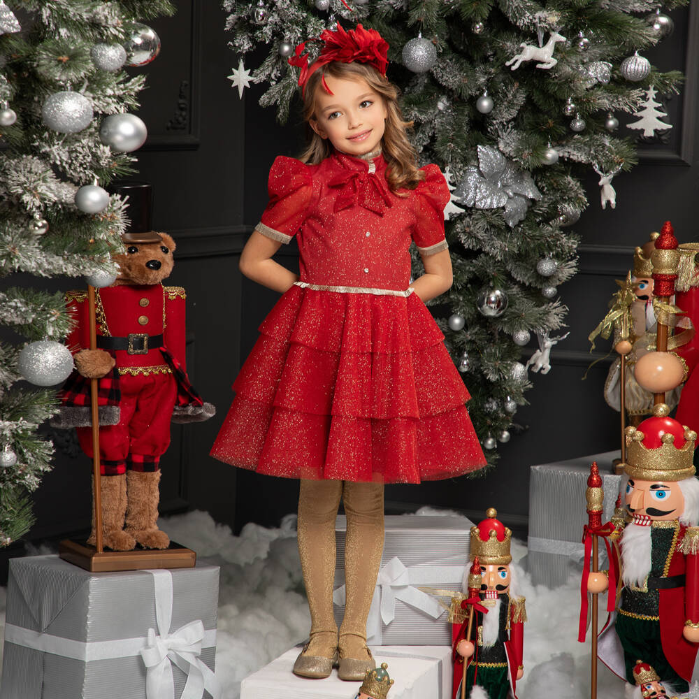 EIRENE-Girls Sparkling Tulle Bow Dress | Childrensalon Outlet