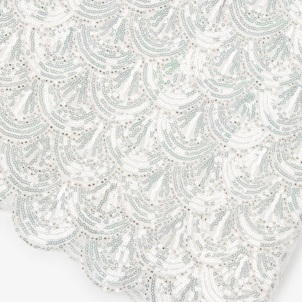 EIRENE-فستان أبيض لامع للبنات مع فيونكة | Childrensalon Outlet