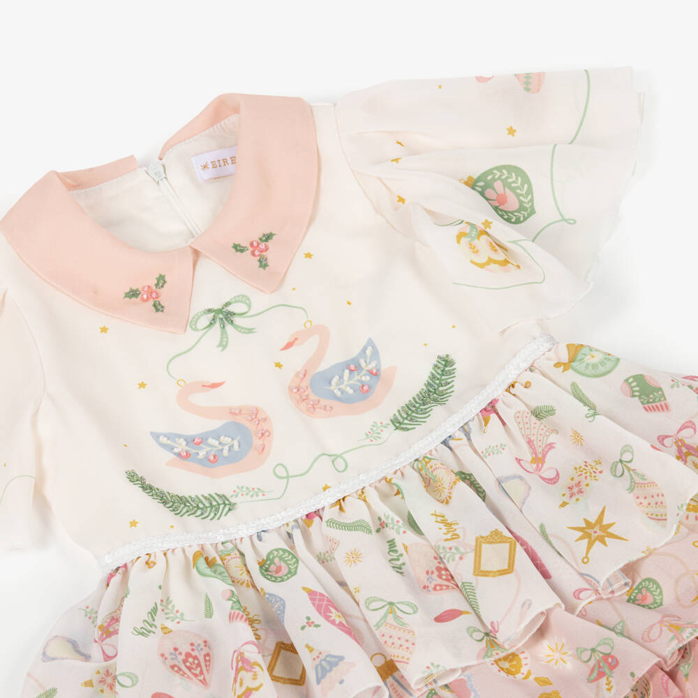 EIRENE-Girls Swan Holiday Dress with Collar | Childrensalon Outlet