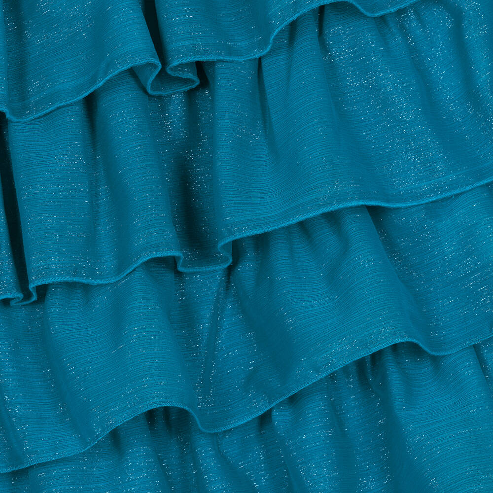 EIRENE-فستان شيفون بكسرات لون أزرق تركواز | Childrensalon Outlet