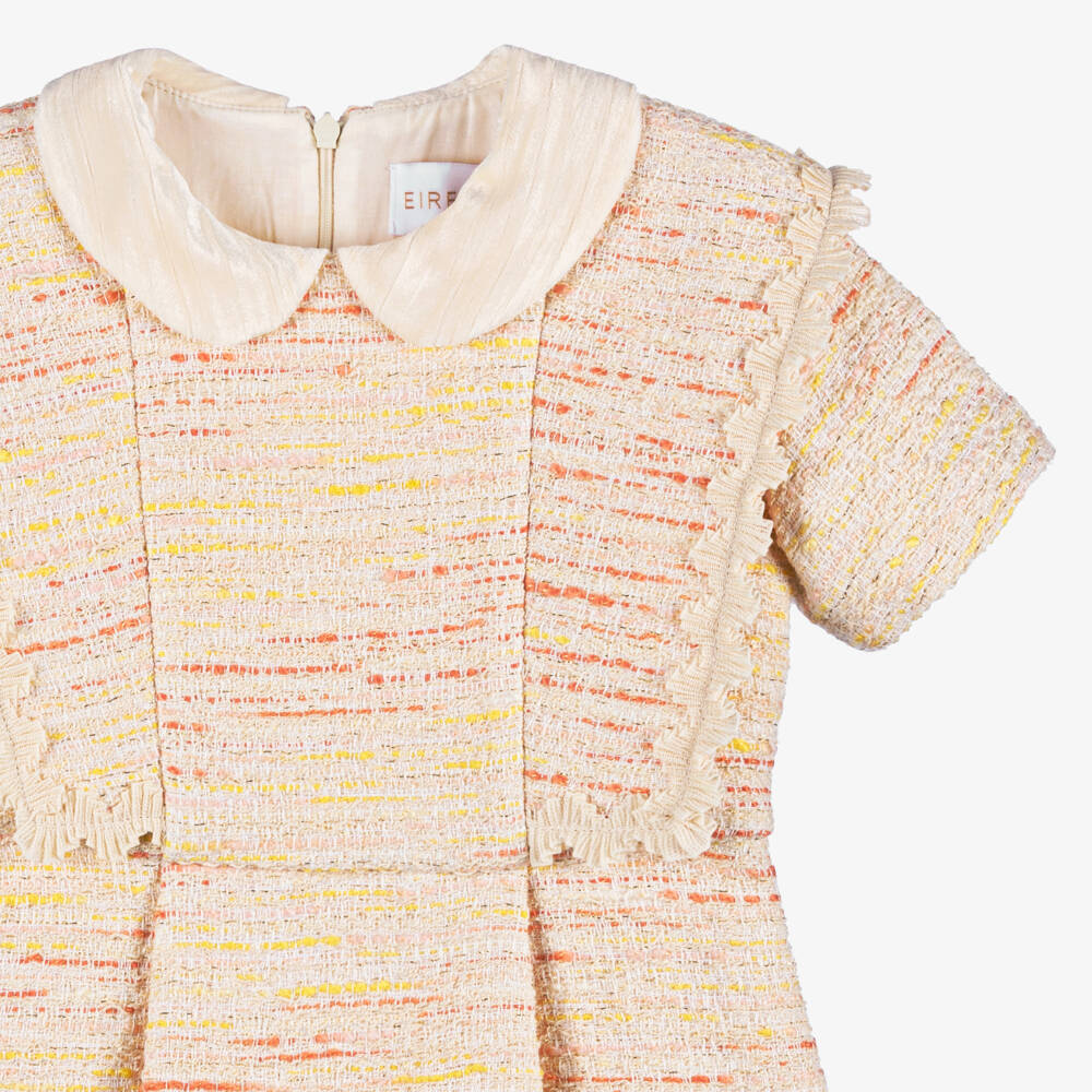 EIRENE-Кремово-желтое твидовое платье для девочек | Childrensalon Outlet