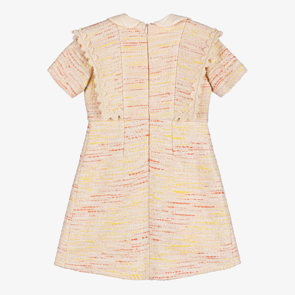 EIRENE-Кремово-желтое твидовое платье для девочек | Childrensalon Outlet